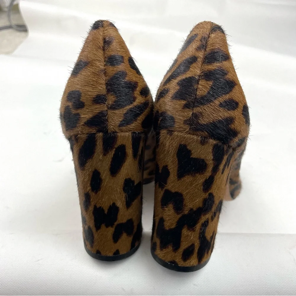 J.McLaughlin Mila Block Heel Leopard Print Calf Hair Heels – Size 9